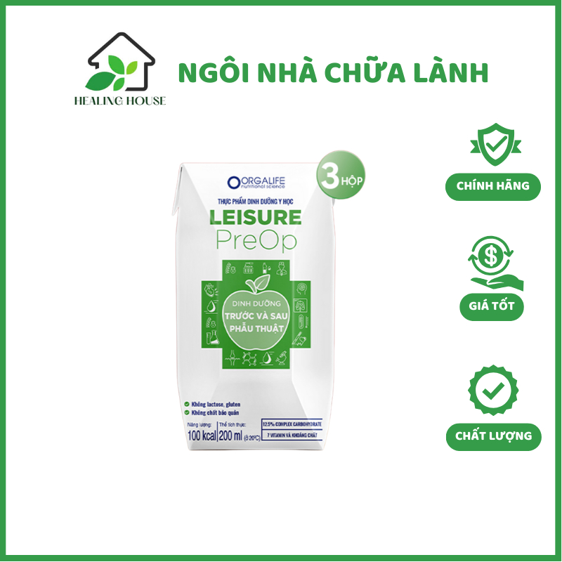 Thức Uống Dinh Dưỡng Leisure PreOp – Bổ Sung Carbohydrate, Lốc 3 hộp 200ML