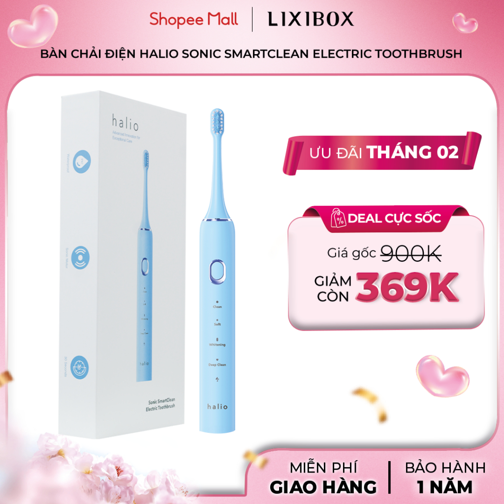 Bàn Chải Điện Làm Sạch Sâu Halio Sonic SmartClean Electronic Toothbrush
