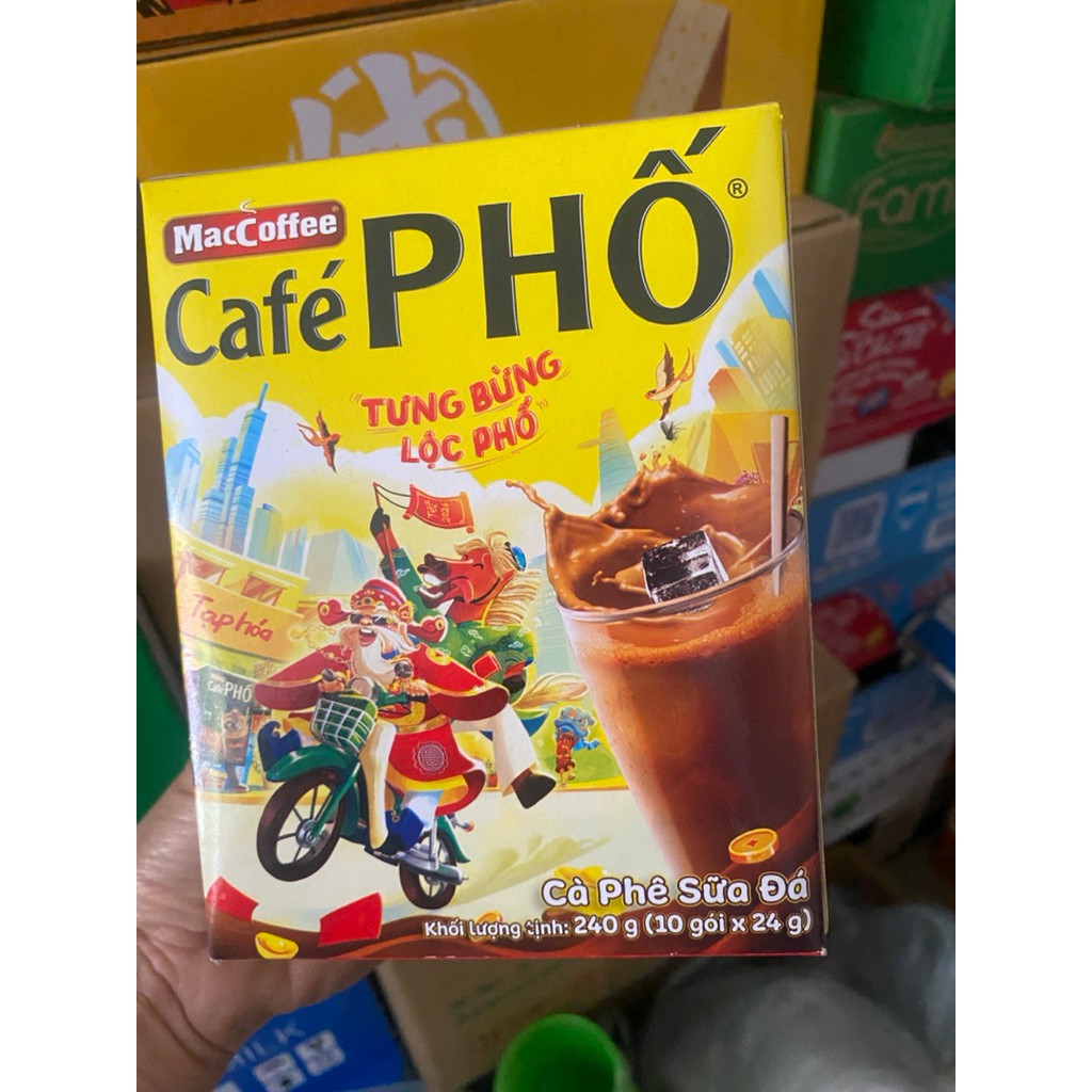 Cà Phê Phố ( Cà Phê Sữa Đá ) Maccoffee Hộp 10 gói x 24g