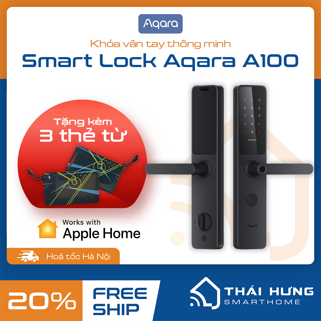 [Lắp đặt HN-HCM] Khóa thông minh cao cấp Aqara A100 Zigbee/D100 -mở khóa 9 cách, hỗ trợ Homekit
