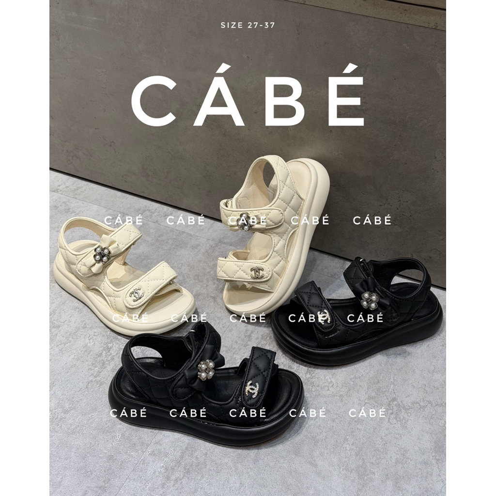 Sandal Da Sticker Hoa cao cấp cho bé