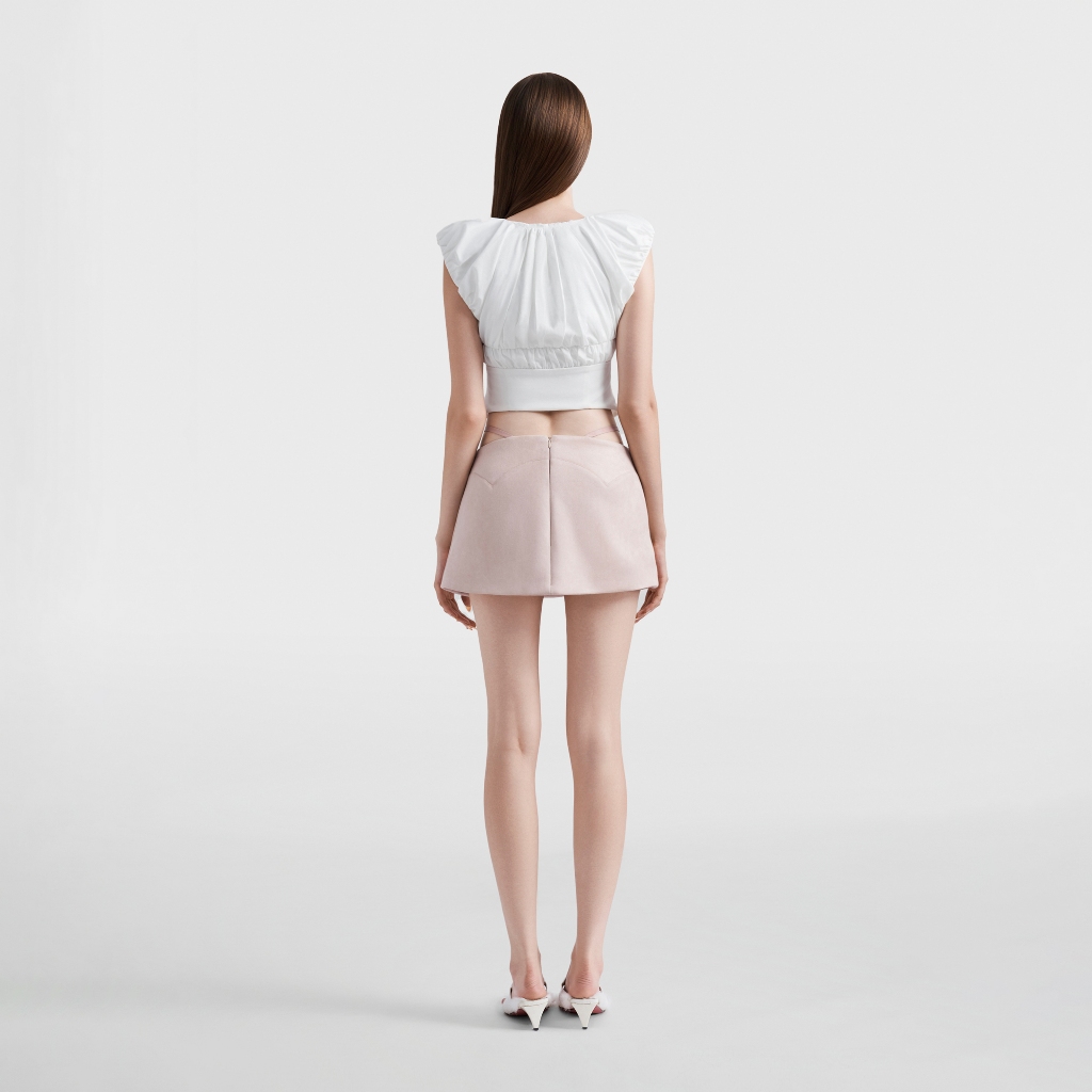 Dear José - Chân váy mini da lộn STARLIGHT HONEYMOON hồng nhạt | BigBuy360 - bigbuy360.vn