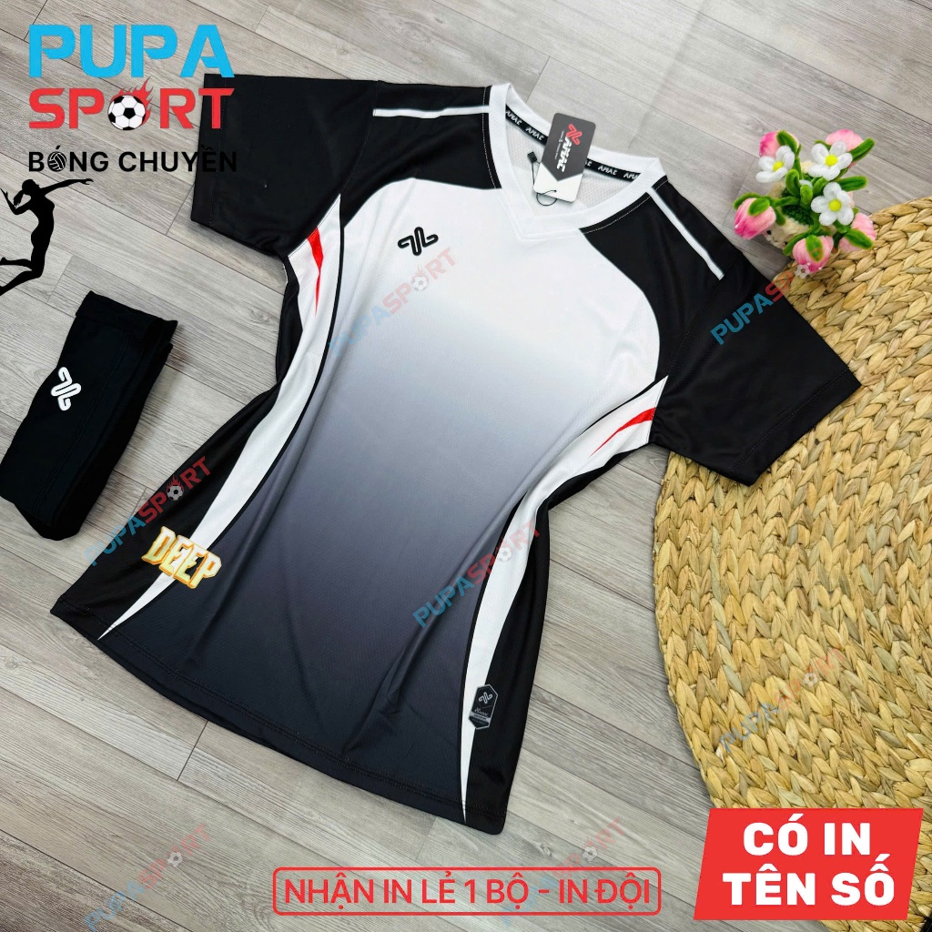 AMAC - [CHÍNH HÃNG-PupaSport] BST Quần Áo Bóng Chuyền DEEP - Màu Trắng Đen, Bóng Đá Nam Nữ Chính Hãn
