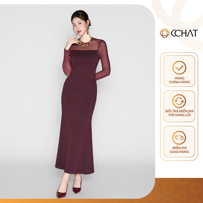 Đầm Nữ 𝐂𝐂𝐇𝐀𝐓 Dáng Ôm Harmony Phối Lưới Chất Liệu Cao Cấp Mềm Mại 25VDC2016OT