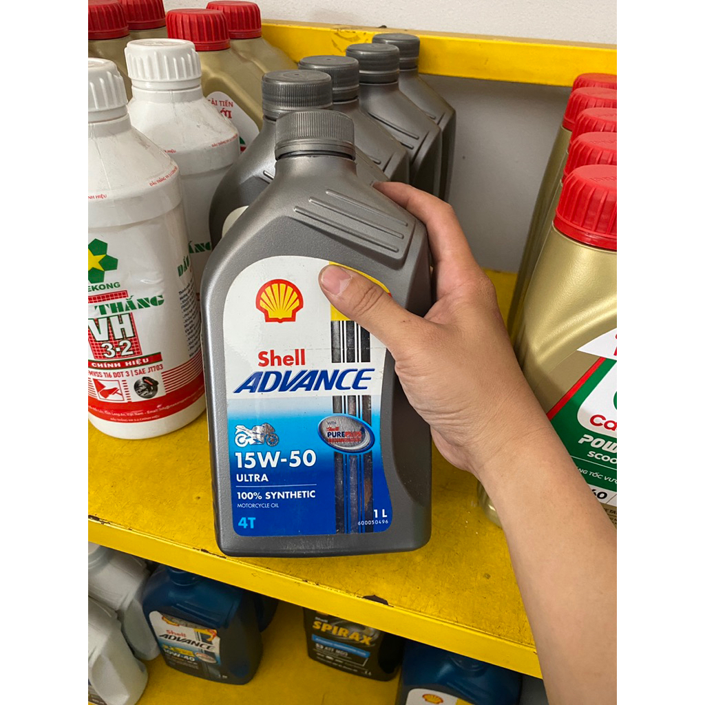Nhớt Shell Advance 4T Ultra 15w50 1Lít .Dầu tổng hợp hoàn toàn (100% Synthetic). dòng nhớt được hãng