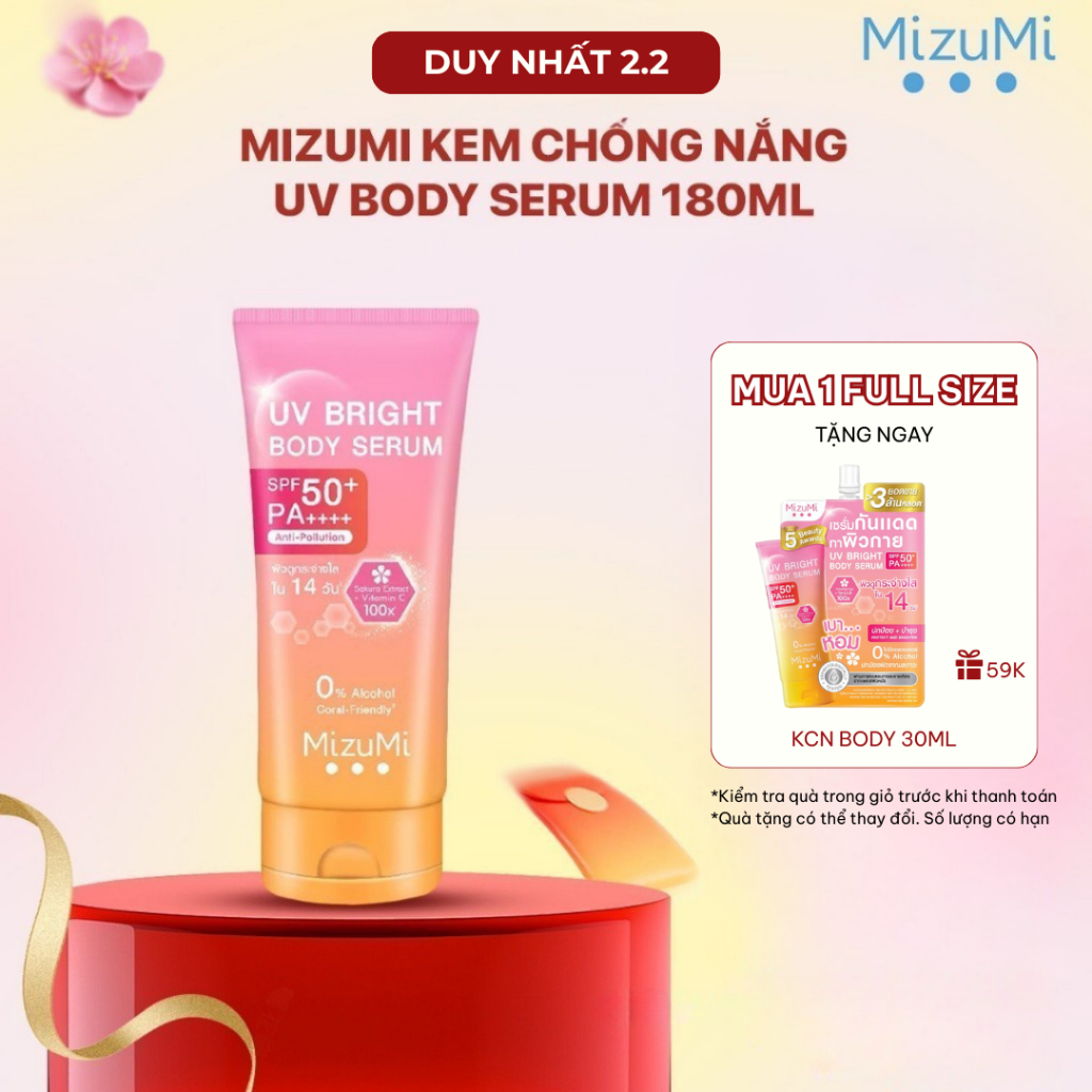 [LS NGÔ KIẾN HUY] MizuMi Kem chống nắng UV Body Serum 180ml