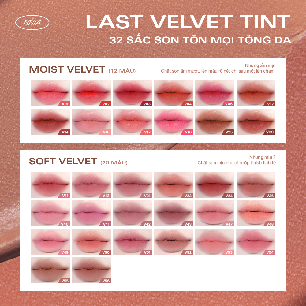 Son kem nhung thuần chay, nhẹ môi BBIA Last Velvet Tint Re-new Version 5g | BigBuy360 - bigbuy360.vn
