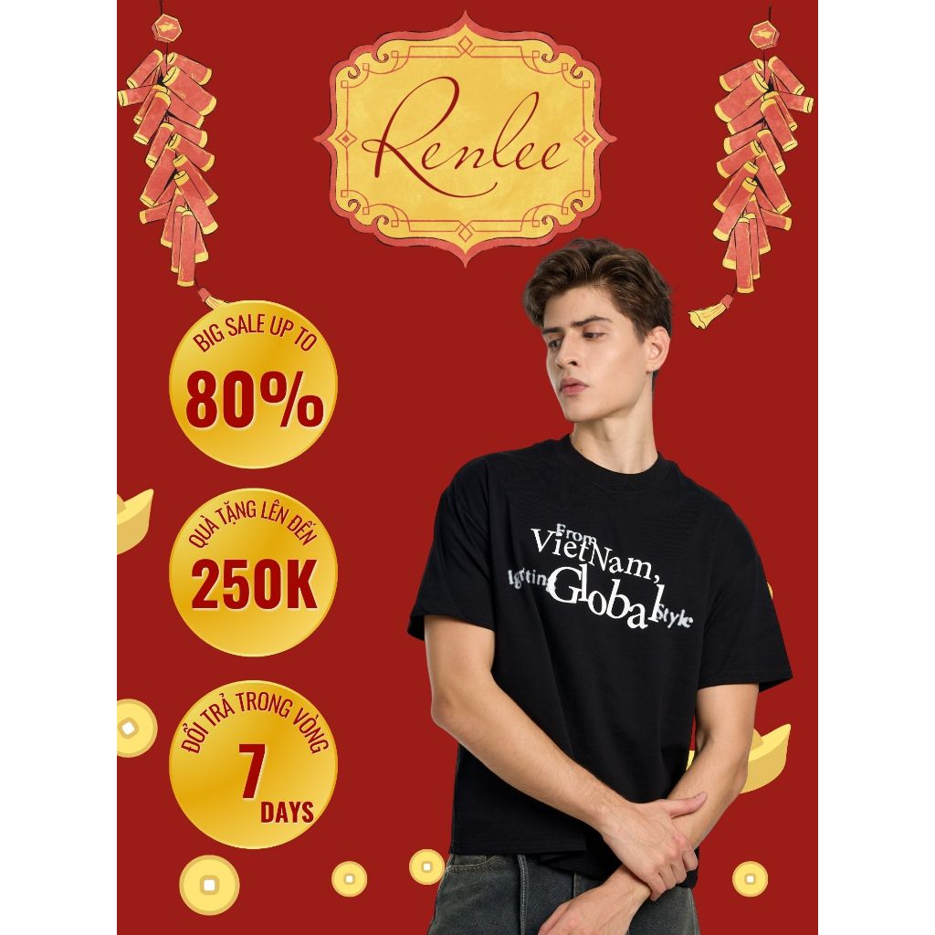Áo Thun Vietnam& Global Đen / Renlee Boxy T-shirt