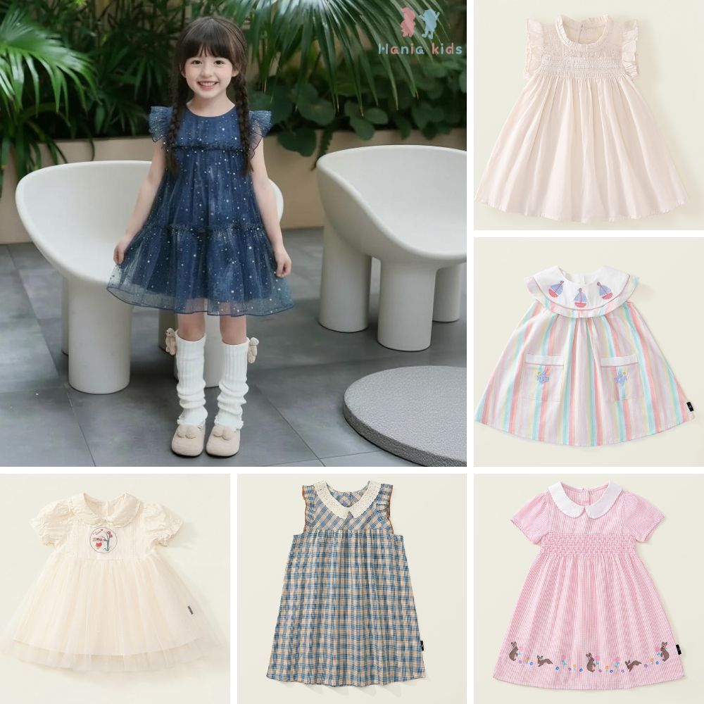 [ TẶNG BỜM] Váy Cho Bé Gái, BST Váy Công Chúa  Mặc Hàng Ngày Cho Bé Gái Chất Liệu Cotton Mềm Mại