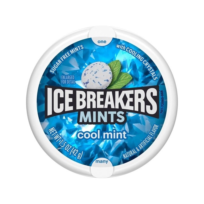 [HÀNG MỸ] Kẹo Ngậm Ice Breakers Coolmint Không Đường 42g – Mát Lạnh Sảng Khoái
