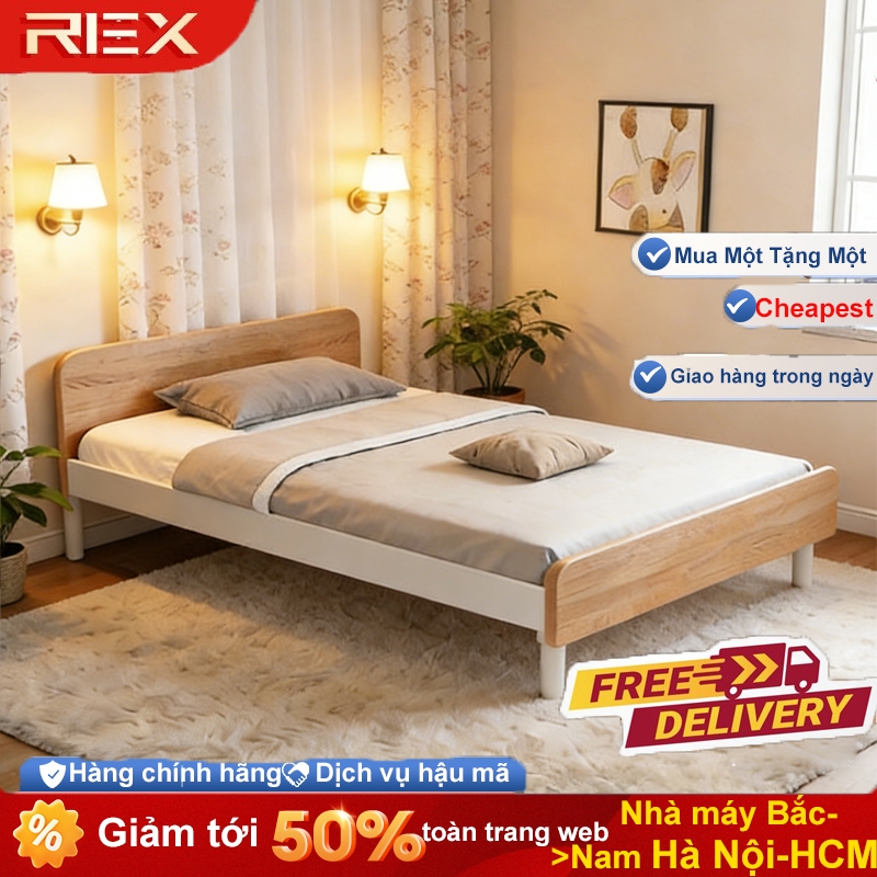 REX Giường Gỗ Tự Nhiên Giường Ngủ Đôi Gỗ An Vạt Gỗ Tự Nhiên Dày Dặn An Toàn Không Mùi Chống Mối Mọt | BigBuy360 - bigbuy360.vn