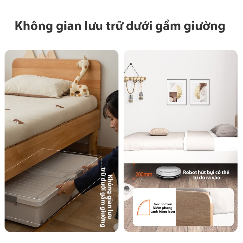REX Giường Gỗ Tự Nhiên Giường Ngủ Đôi Gỗ An Vạt Gỗ Tự Nhiên Dày Dặn An Toàn Không Mùi Chống Mối Mọt | BigBuy360 - bigbuy360.vn