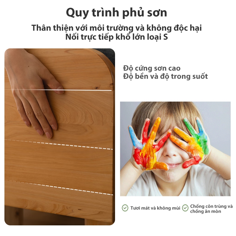 REX Giường Gỗ Tự Nhiên Giường Ngủ Đôi Gỗ An Vạt Gỗ Tự Nhiên Dày Dặn An Toàn Không Mùi Chống Mối Mọt | BigBuy360 - bigbuy360.vn