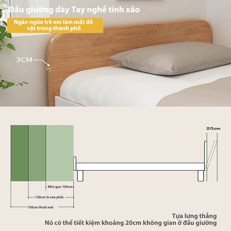 REX Giường Gỗ Tự Nhiên Giường Ngủ Đôi Gỗ An Vạt Gỗ Tự Nhiên Dày Dặn An Toàn Không Mùi Chống Mối Mọt | BigBuy360 - bigbuy360.vn