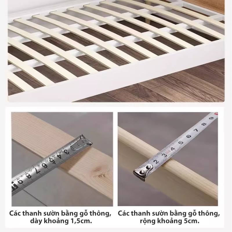 REX Giường Gỗ Tự Nhiên Giường Ngủ Đôi Gỗ An Vạt Gỗ Tự Nhiên Dày Dặn An Toàn Không Mùi Chống Mối Mọt | BigBuy360 - bigbuy360.vn