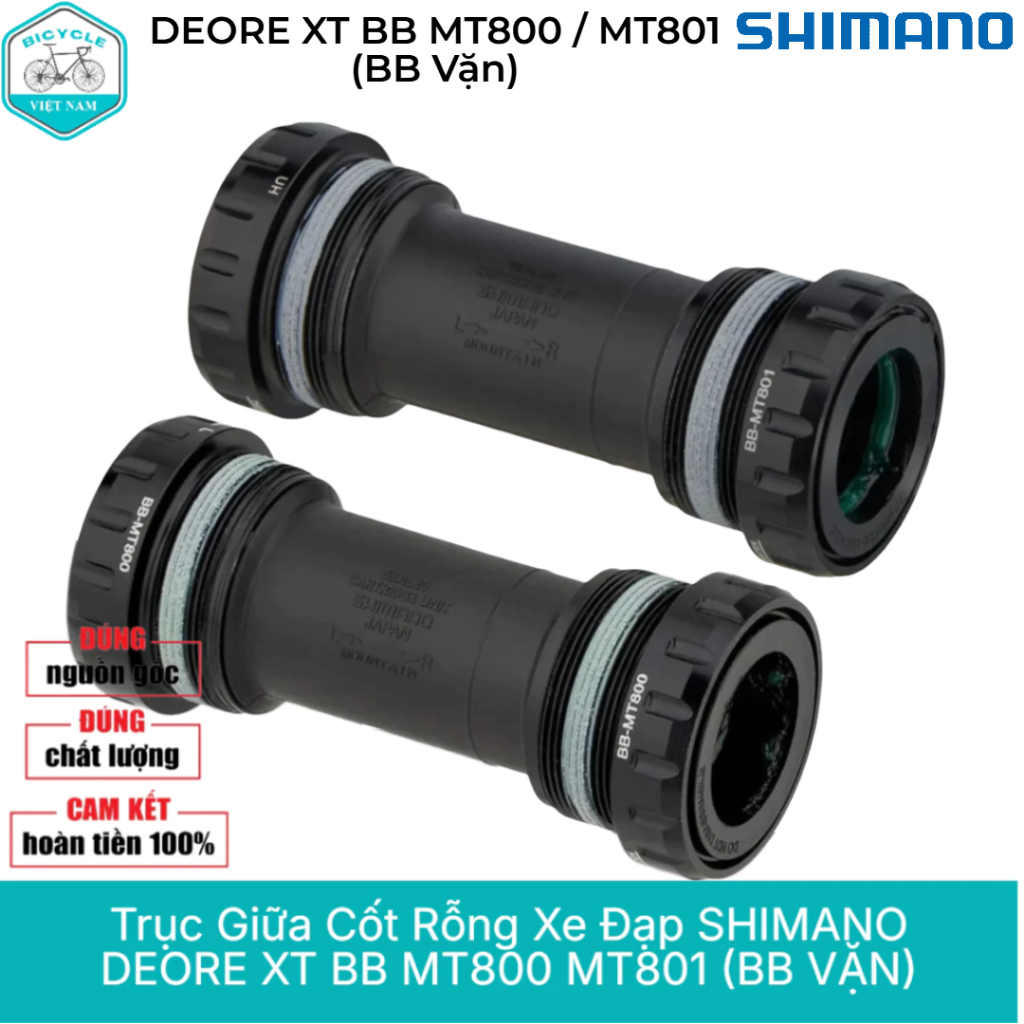 Trục Giữa Cốt Rỗng Xe Đạp SHIMANO DEORE XT BB MT800 / MT801 (BB Vặn) – Chính Hãng, Phù Hợp MTB