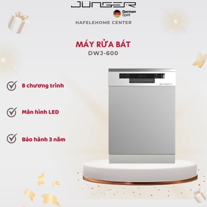 Máy rửa bát đĩa 14 bộ Junger DWJ-600 – Dung Tích Lớn Tiết Kiệm Nước