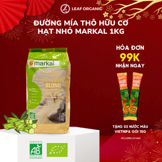 Đường mía thô hữu cơ hạt nhỏ Markal 1kg