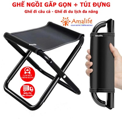 Ghế Ngồi Gấp Gọn Đút Túi, Ghế Câu Cá, Ghế Du Lịch, Ghế Đi Cắm Trại, Ghế Gập Gọn Đút Túi Ngồi Chờ Tàu Hỏa Hãng Amalife