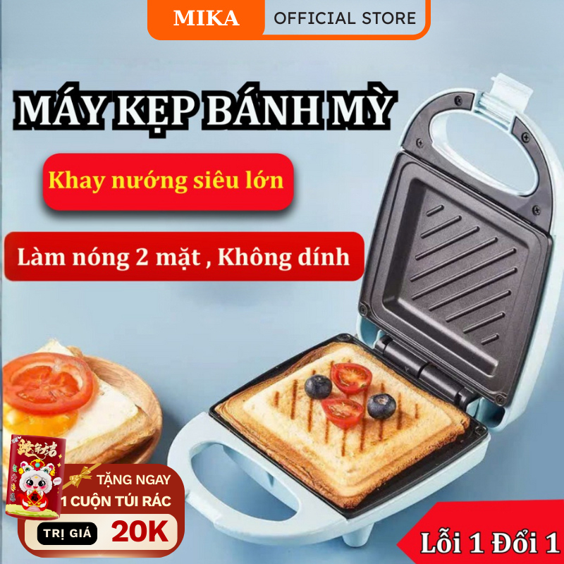 Máy Nướng Bánh Mì Sandwich Mika Kẹp Làm Nóng 2 Mặt Rán Trứng Làm Đồ Ăn Sáng Nhanh Chóng Tiện Lợi