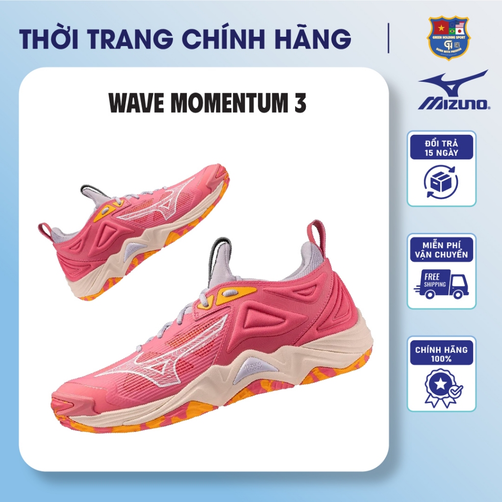 Giày Bóng Chuyền Mizuno Wave Momentum 3 - Đệm Enerzy, Bám Sân, Chống Lật Cổ Chân