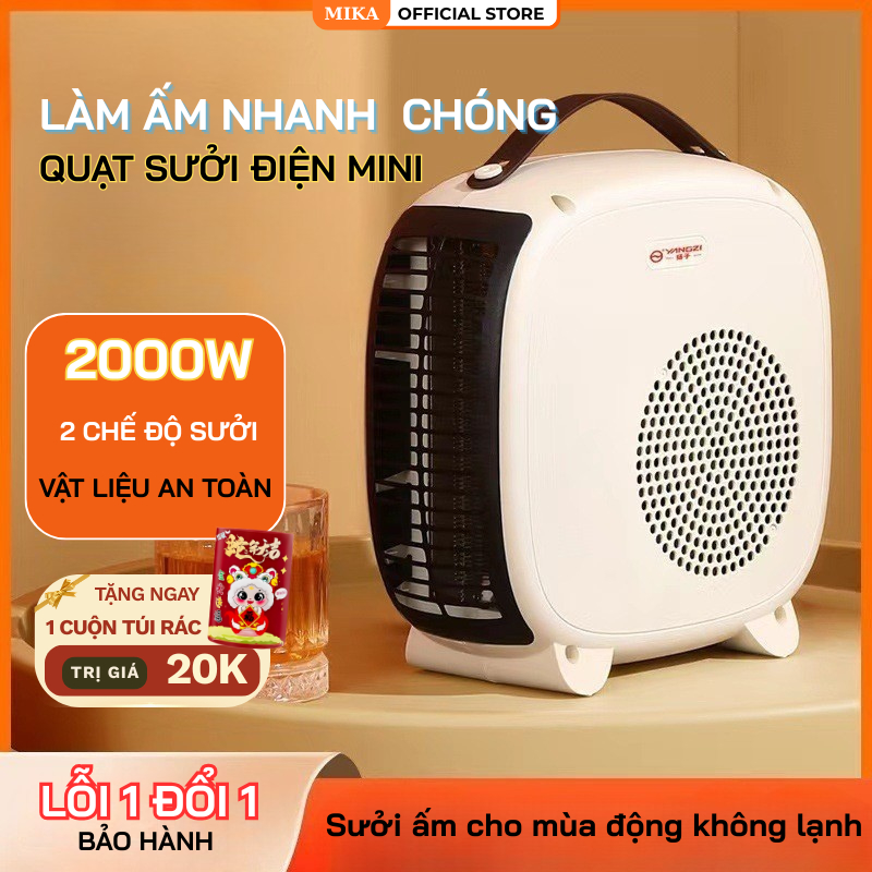 Quạt Sưởi Ấm Mùa Đông Mika Công Suất 2000W Làm Nóng Tức Thì Nhỏ Gọn An Toàn