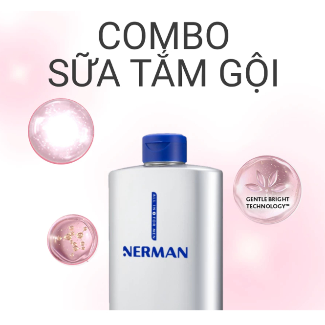 [Top Value]Combo Badboy Nerman Sữa Tắm Gội Cho Nam,  Gel Vệ Sinh 60S, Xịt Toàn Thân