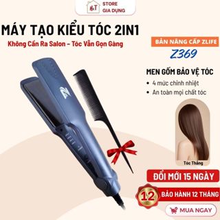 Máy duỗi ép tóc Zlife Z369, Máy kẹp tóc giúp thẳng tóc 4 mức chỉnh nhiệt không gây hư tổn, an toàn
