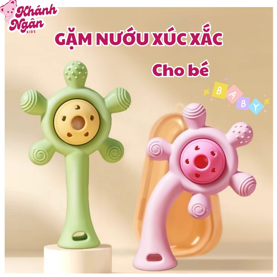 Gặm nướu xúc xắc Khánh Ngân Kids cho bé sơ sinh silicon y tế hỗ trợ khả năng cầm nắm, nghe nhìn
