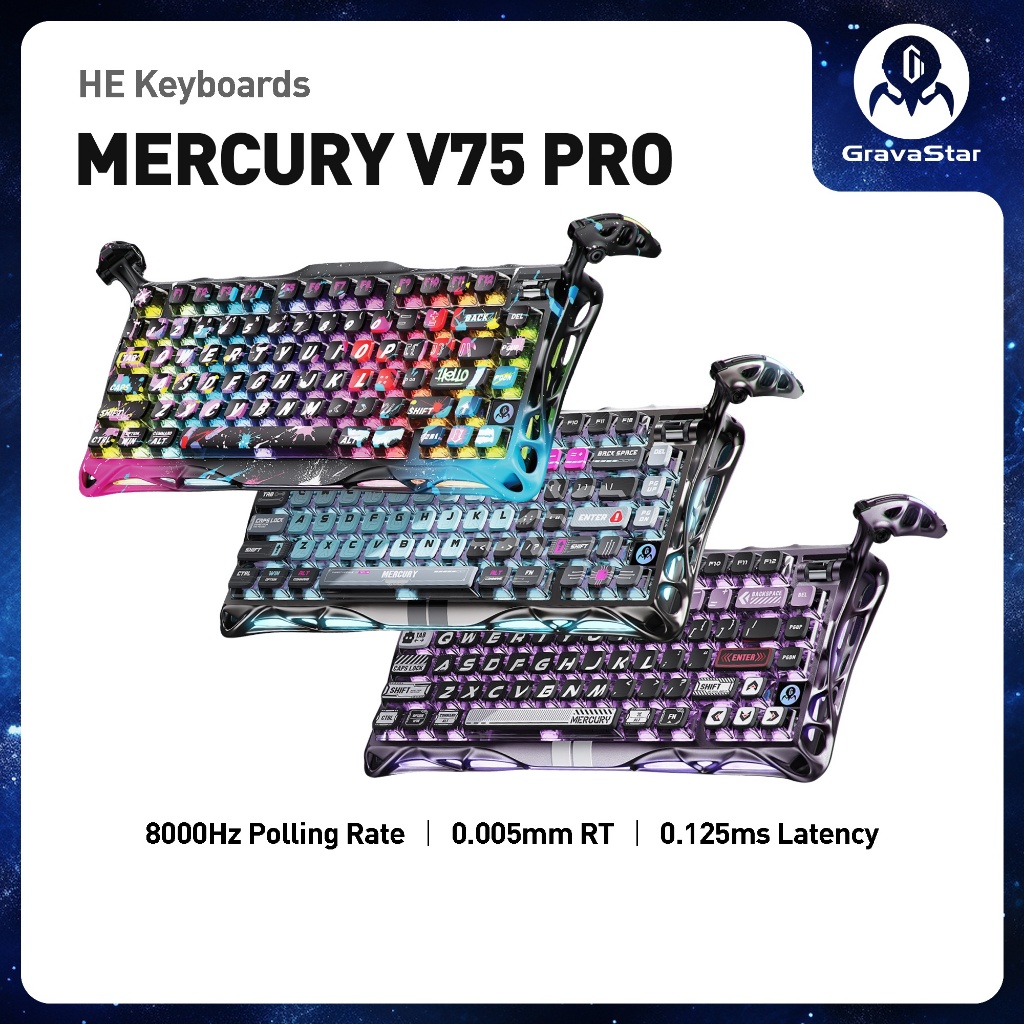 Bàn phím cơ Gravastar Mercury V75 Pro Magnetic Switch HE Gaming - Hàng chính hãng, Bảo hành 12 tháng
