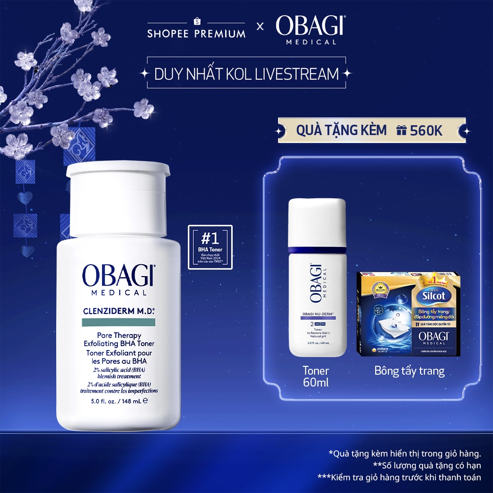 [Obagi x KOL] [Phiên Bản Mới] Toner BHA giảm mụn Obagi Medical Clenziderm M.D. Pore Therapy Exfoliat