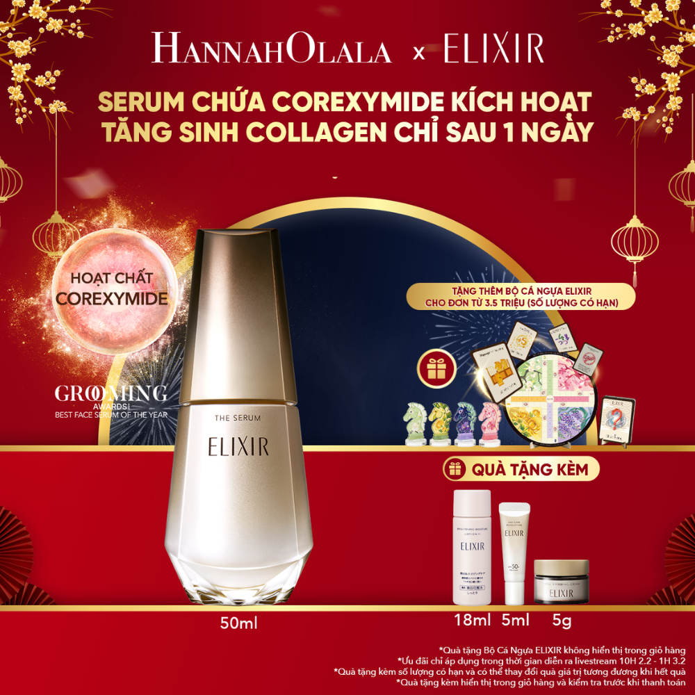 (Hannah x ELIXIR) Serum kích hoạt trẻ hóa làn da ELIXIR The Serum 50ML