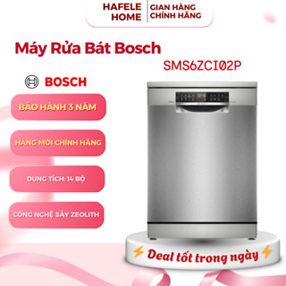 Máy Rửa Bát Độc Lập Bosch SMS6ZCI02P Series 6 – Công Nghệ Sấy Zeolith – Vận Hành Êm Ái – EEH