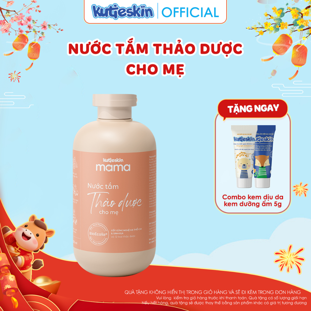 Nước tắm thảo dược cho mẹ Kutieskin Mama