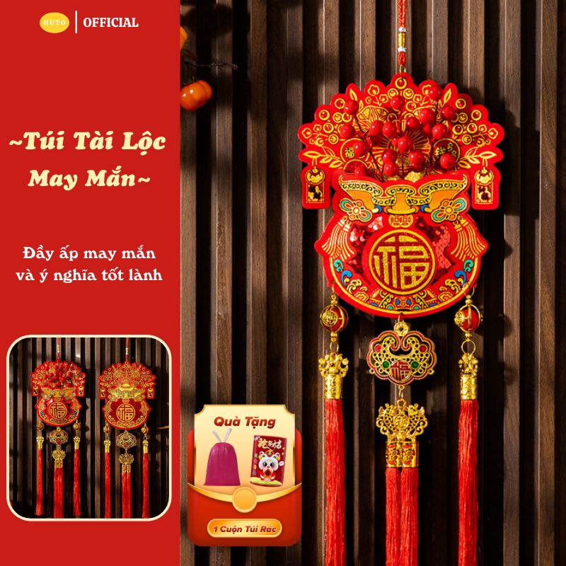 Túi Tài Lộc Trang Trí Tết HUTO Decor Nhà Cửa Mang Lại May Mắn Tươi Vui