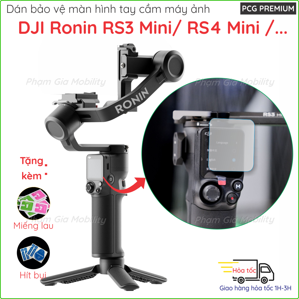 (Combo 2 tấm) Dán màn hình dành cho tay cầm chống rung máy ảnh DJI Ronin RS3 RS4 RS5 Mini loại cường