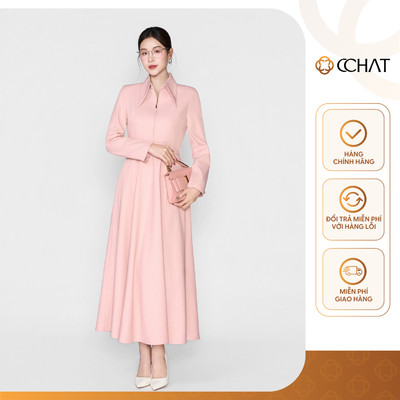 Đầm Nữ 𝐂𝐂𝐇𝐀𝐓 Dáng Xòe Alessia Cổ Đức Có Túi Chất Liệu Tuytsi Cao Cấp 25VDS9020XT