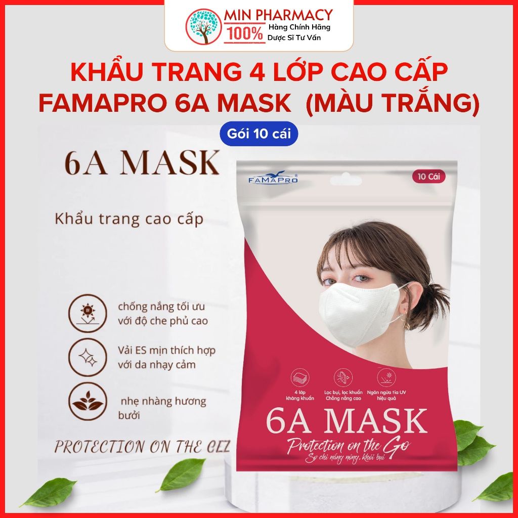 [Chính hãng] Khẩu Trang Y Tế 6A FAMAPRO (Màu Trắng) – Mask 6A Cao Cấp, Dễ Thở, Ôm Khít Khuôn Mặt