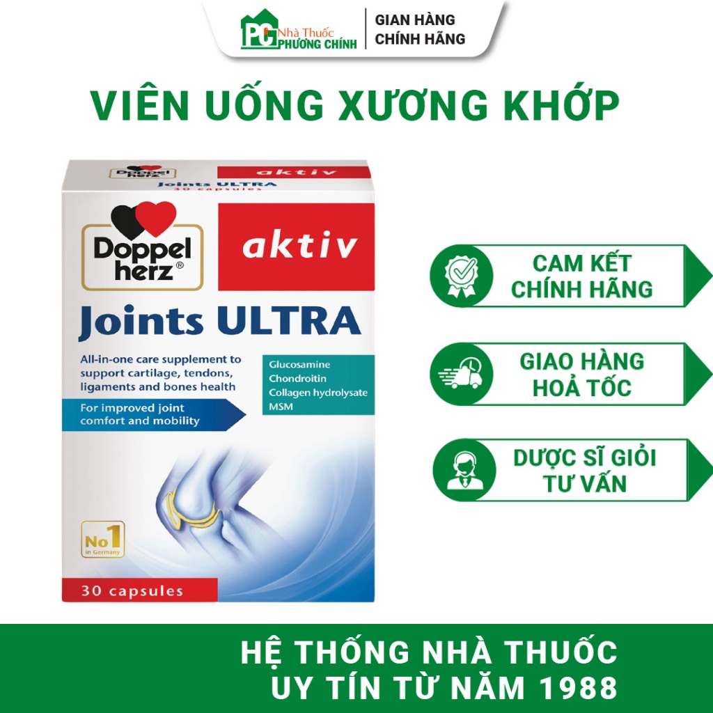 Viên Uống Xương Khớp Doppelherz Joints Ultra - Hỗ Trợ Khớp Vận Động Linh Hoạt 30 Viên/Hộp