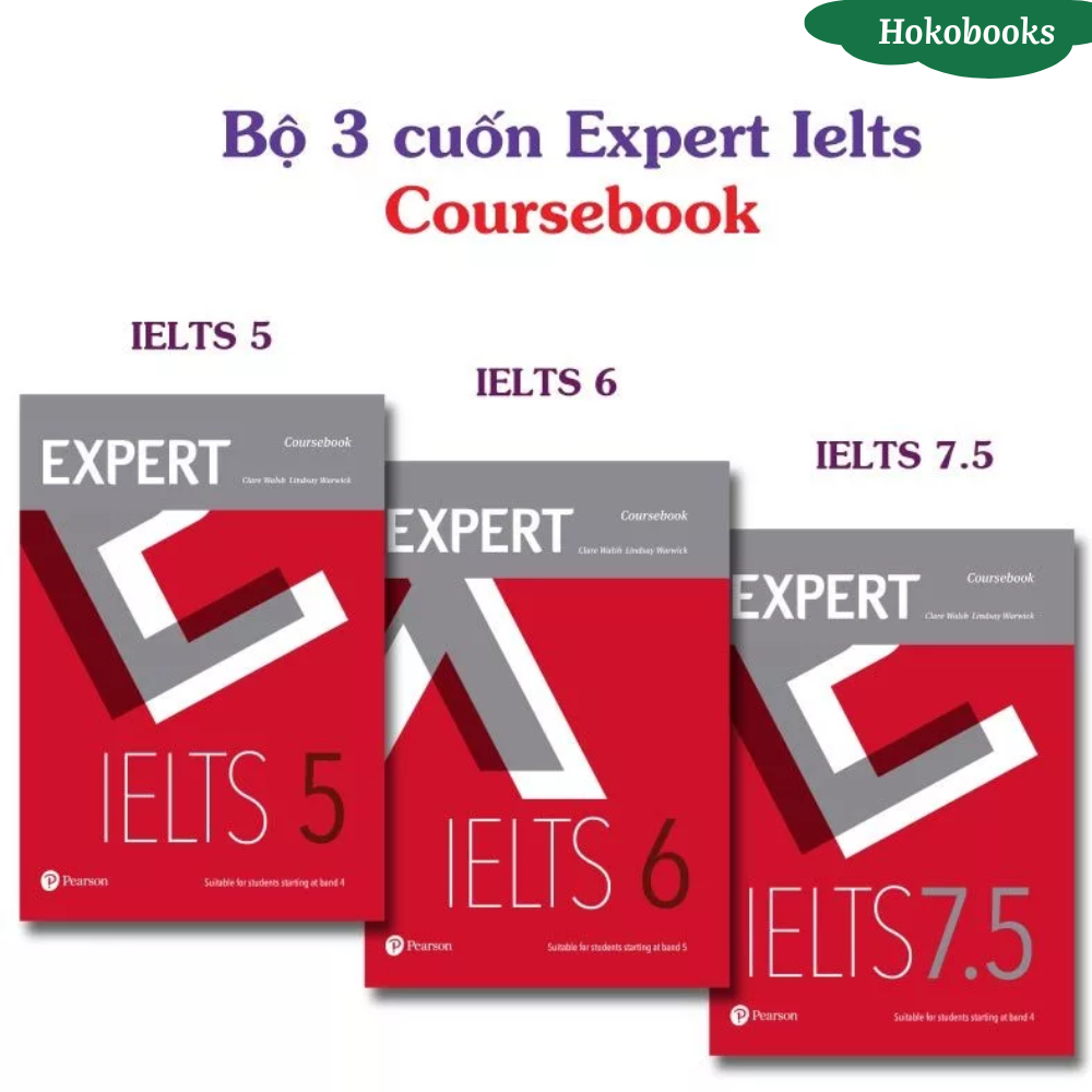 Sách - Expert IELTS 5, 6, 7.5 Coursebook (NO CODE) - Bản in màu laser đẹp tặng file nghe