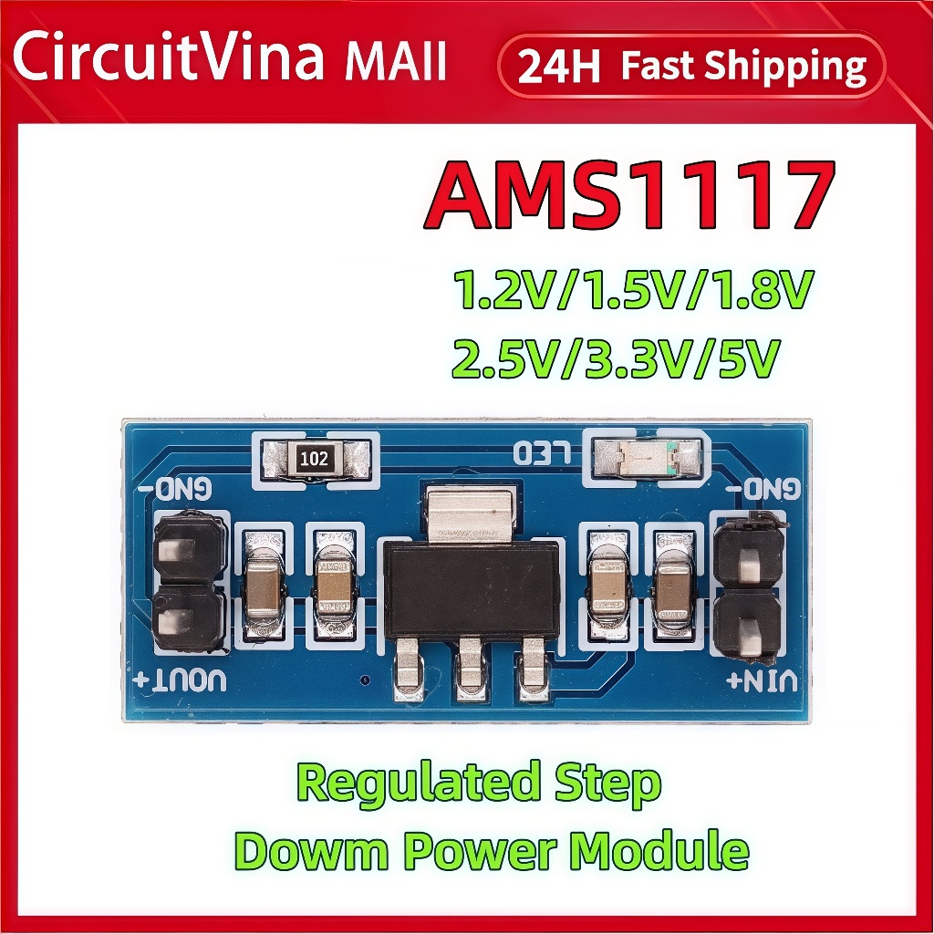 Ams1117 1.2V 1.5V 1.8V 2.5V 3.3V 5V Mô-đun cấp nguồn AMS1117-5.0V Mô-đun nguồn AMS1117-3.3V Cho bộ t