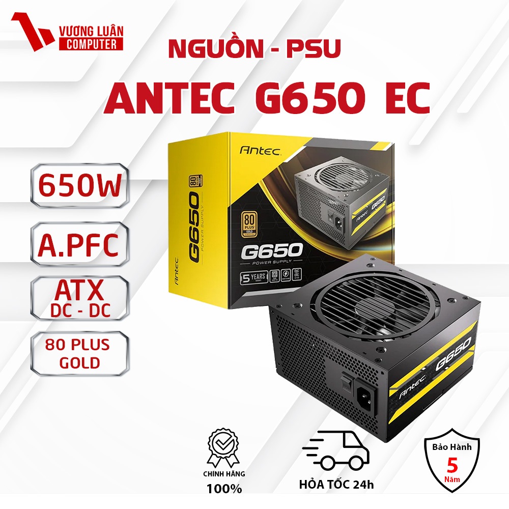 Bộ Nguồn Antec G650 EC ( 650w, 80Plus Gold, Semi Module,BH 5 năm)