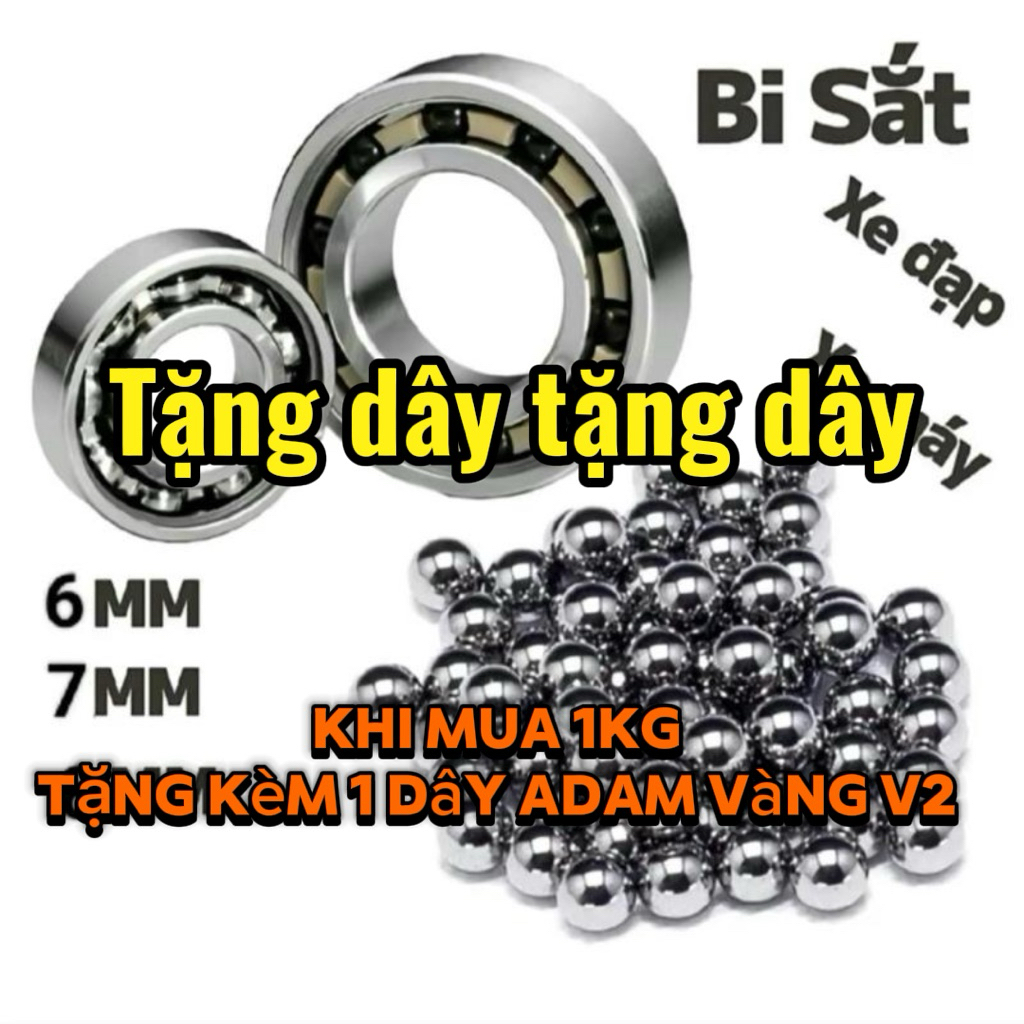 1kg( tặng 1) 2kg( tặng 2) bi sắt dành cho sửa chữa xe đạp bi số 7 số 8