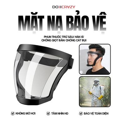 Kính chống giọt bắn DOKCRAZY, mặt nạ bảo vệ phun thuốc trừ sâu, xịt sơn, hàn xì an toàn, bảo vệ khuôn mặt