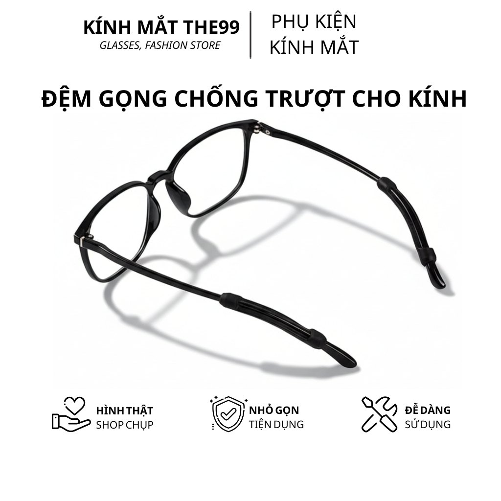 Miếng đệm làm êm tai cho kính bằng silicon siêu bền hình con sâu chống trượt - KÍNH MẮT THE99