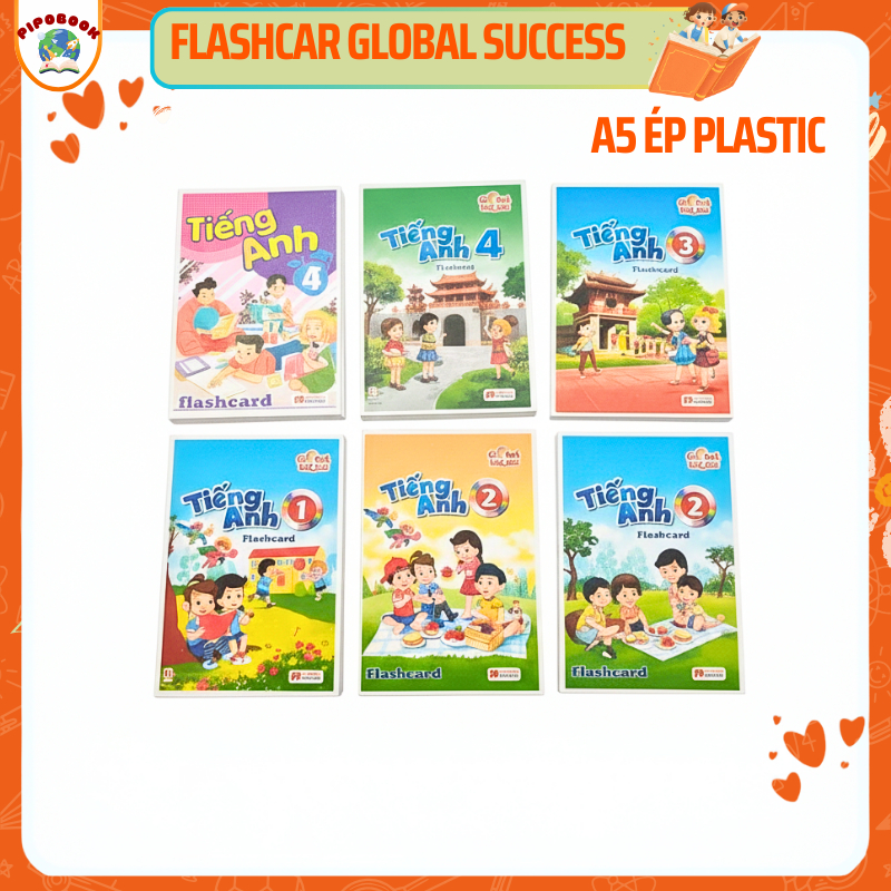 Flashcard tiếng anh lớp 1,2,3 4 5 GLOBAL SUCCESS khổ a5 ép plastic
