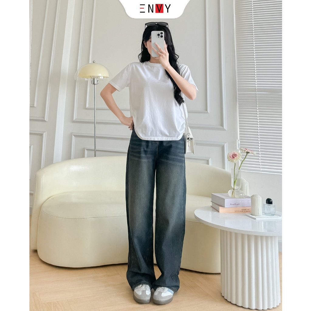 Quần Jean Ống Suông Trơn Basic ENVY J129 dễ phối đồ