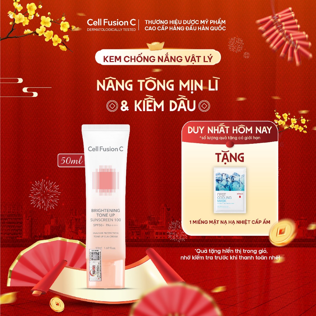 [BÁN CHẠY] Kem Chống Nắng Nâng Tone Mịn Lì Kiềm Dầu Cell Fusion C Brightening Tone Up Sunscreen 100 