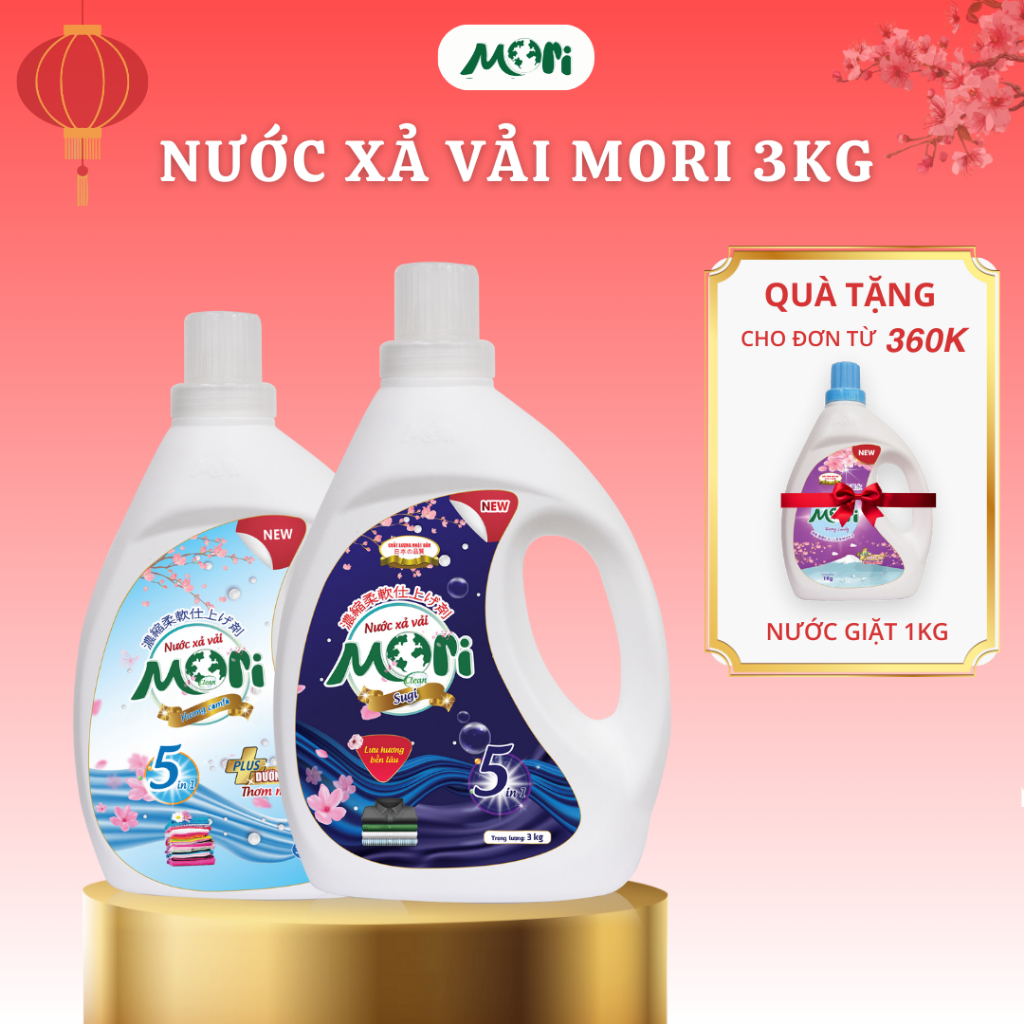 Nước xả vải Mori can 3kg - Lưu giữ hương hoa quý phái_MR009