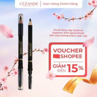 Chì kẻ mày chống nước bền màu tự nhiên Cezanne Eyebrow With Spiral Brush Nhật Bản 1.2g